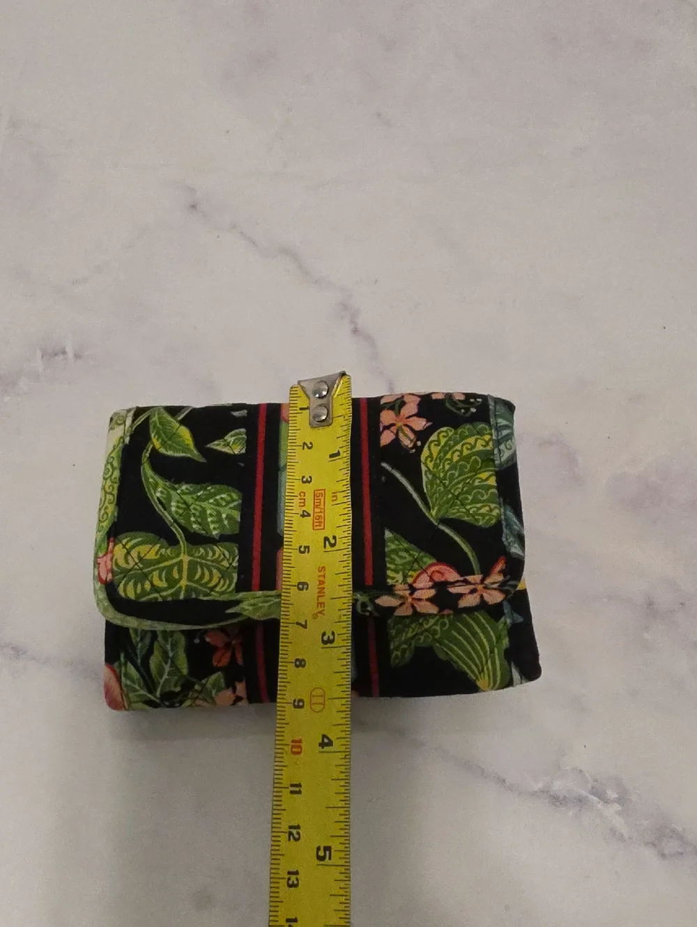 Vera Bradley Floral Pattern Fold  Women's Wallet - Black & Green - Picture 3 of 7